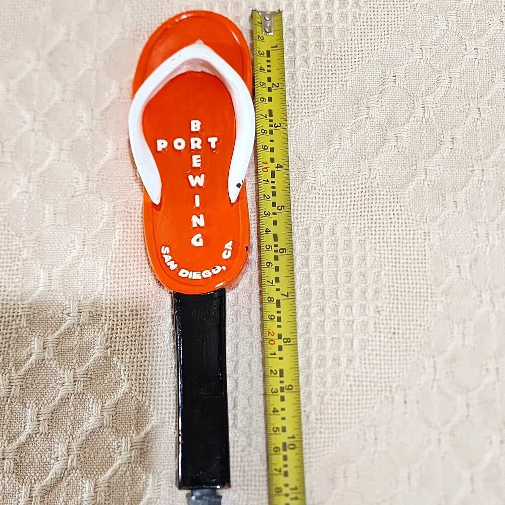 Original Port Brewing Orange Flip Flop Sandal San Diego CA Beer Pull Tap Handle
